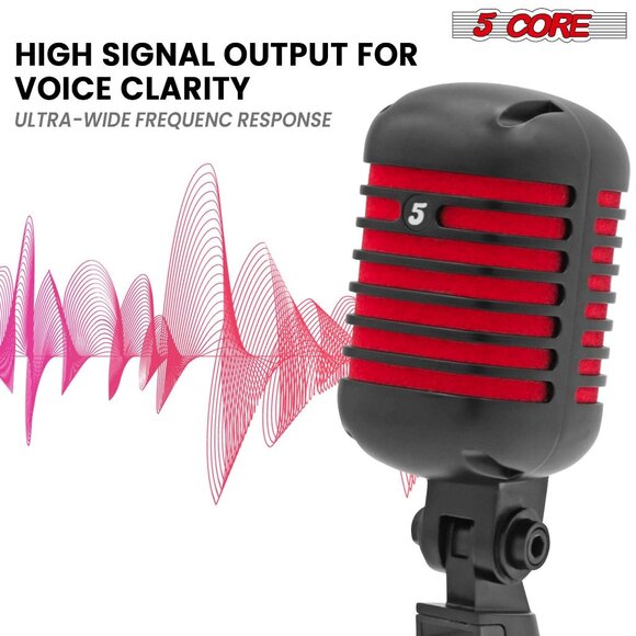 5Core Vintage Microphone Classic Dynamic Professional XLR Studio Retro Style Mic - Picture 4 of 10